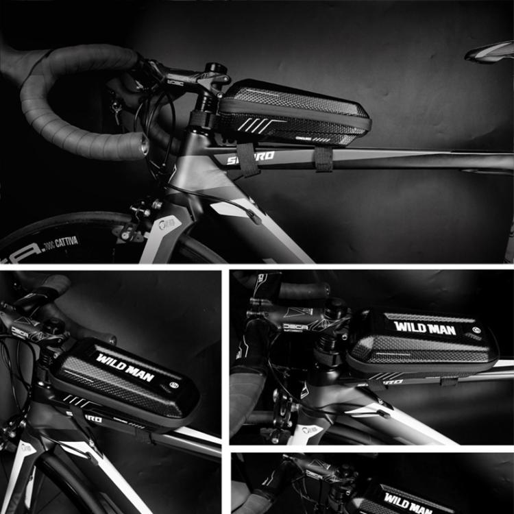 WILD MAN E5S Mountain Bicycle Front Bag EVA Hard Shell Bag - Black