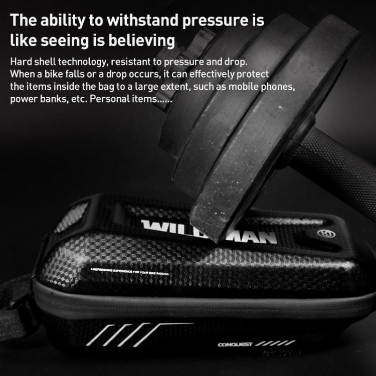 WILD MAN E5S Mountain Bicycle Front Bag EVA Hard Shell Bag - Black