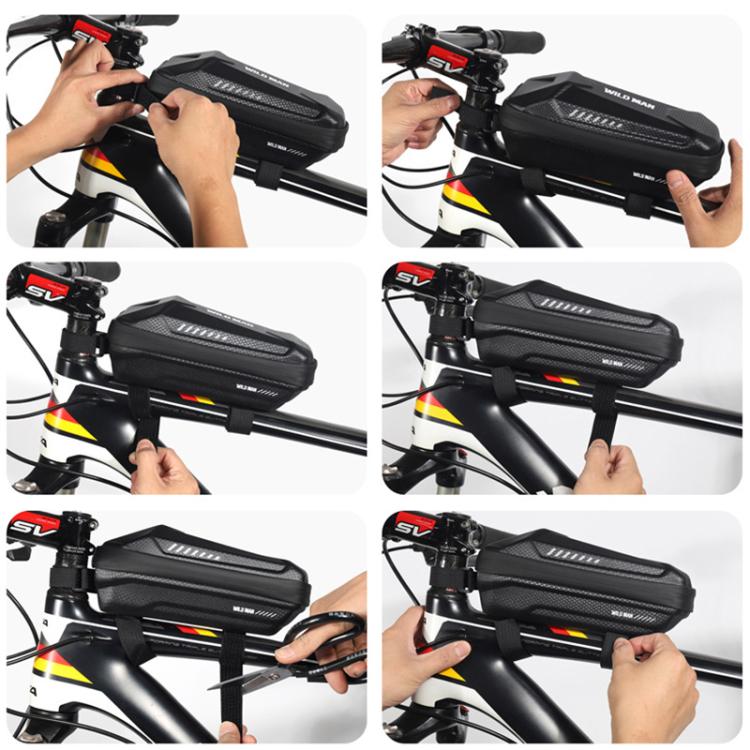 WILD MAN ES5 Basic Mountain Bicycle EVA Hard Shell Bag Bike Front Top Tube Bag - Black