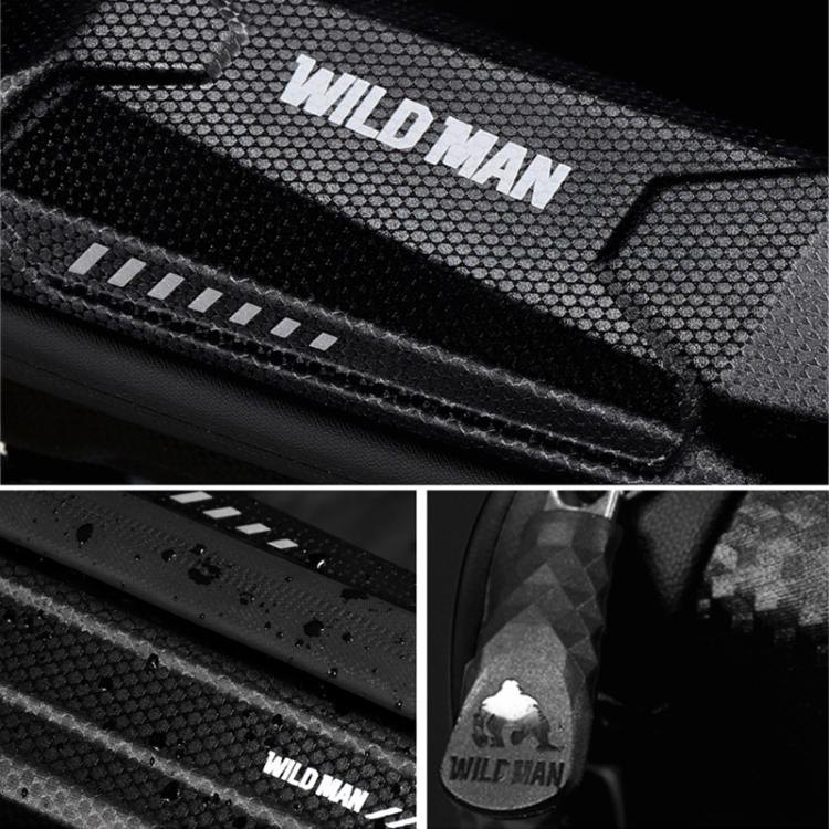 WILD MAN ES5 Basic Mountain Bicycle EVA Hard Shell Bag Bike Front Top Tube Bag - Black