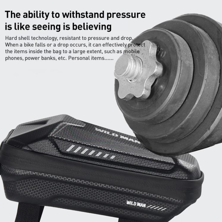 WILD MAN ES5 Basic Mountain Bicycle EVA Hard Shell Bag Bike Front Top Tube Bag - Black