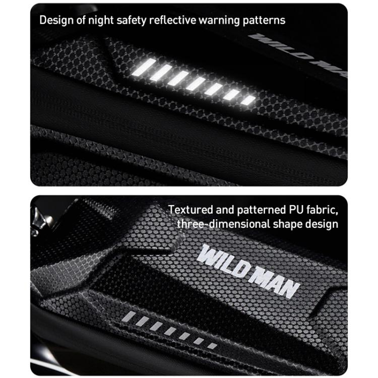 WILD MAN ES5 Basic Mountain Bicycle EVA Hard Shell Bag Bike Front Top Tube Bag - Black
