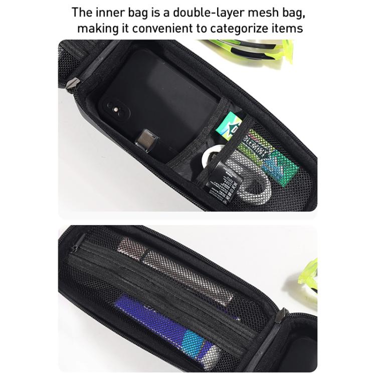 WILD MAN ES5 Basic Mountain Bicycle EVA Hard Shell Bag Bike Front Top Tube Bag - Black