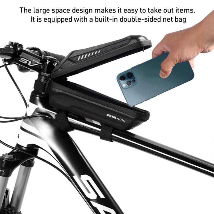 WILD MAN ES5 Basic Mountain Bicycle EVA Hard Shell Bag Bike Front Top Tube Bag - Black