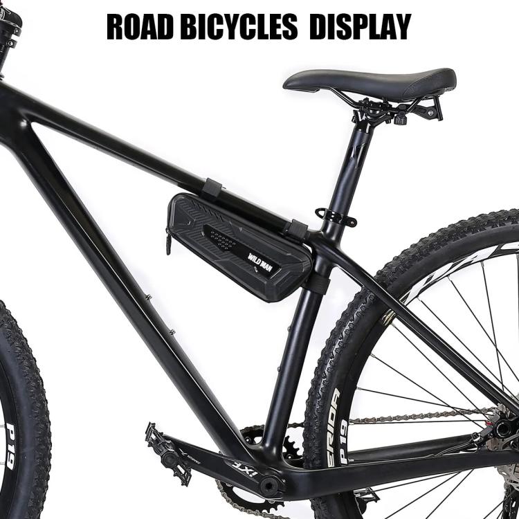 WILD MAN M40 Mountain Bicycle Front Beam Triangle Bag TPU Carbon Fiber Hard Shell Bag Cycling Equipment - Black