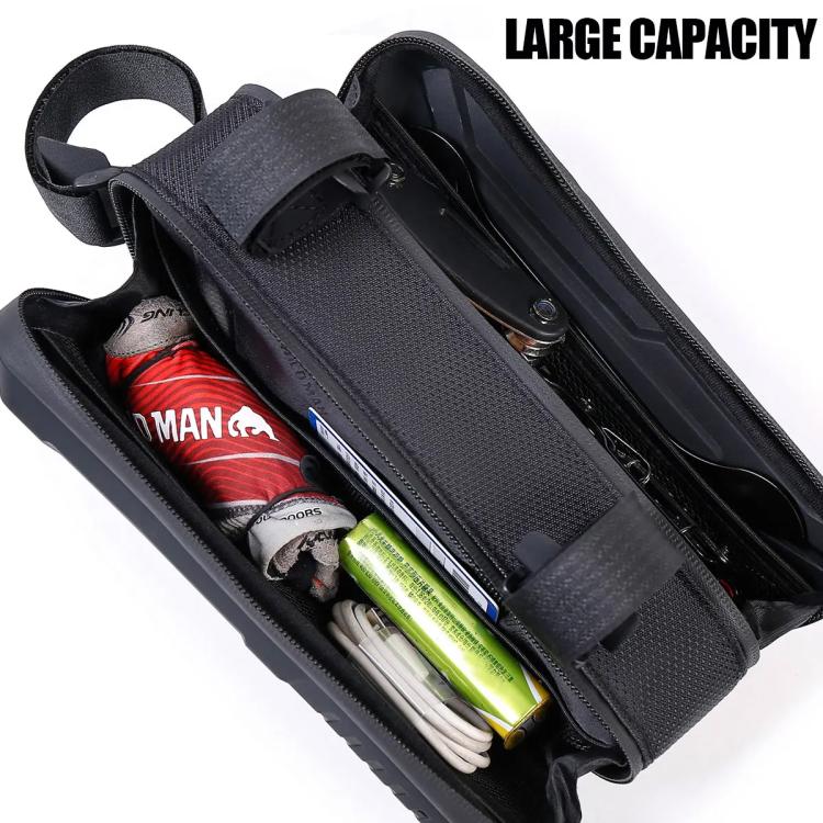 WILD MAN M40 Mountain Bicycle Front Beam Triangle Bag TPU Carbon Fiber Hard Shell Bag Cycling Equipment - Black