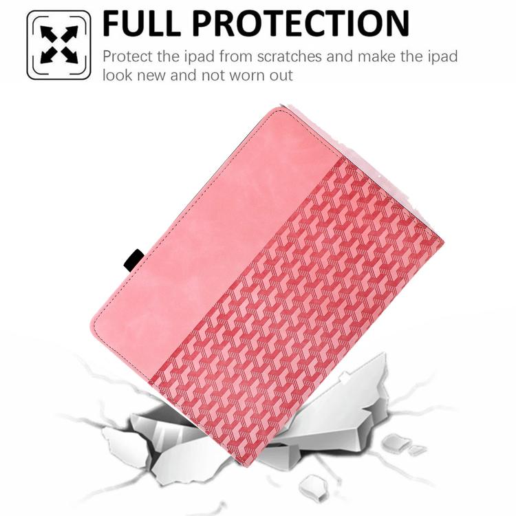 For iPad 2025 / 2022 Rotatable Building Blocks Embossed Smart Leather Tablet Case