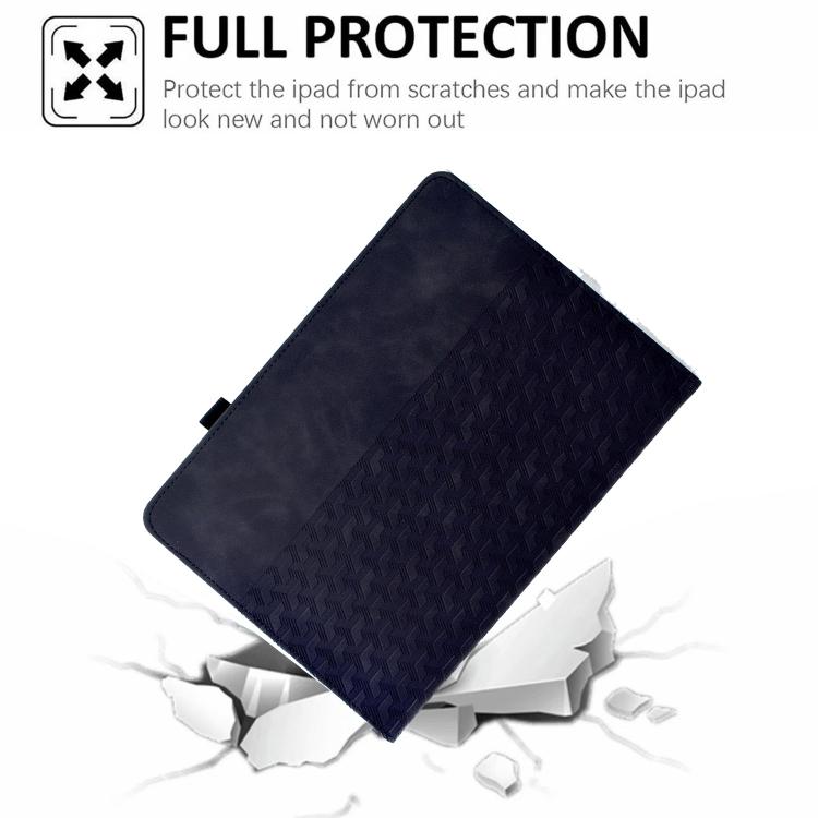 For iPad 2025 / 2022 Rotatable Building Blocks Embossed Smart Leather Tablet Case
