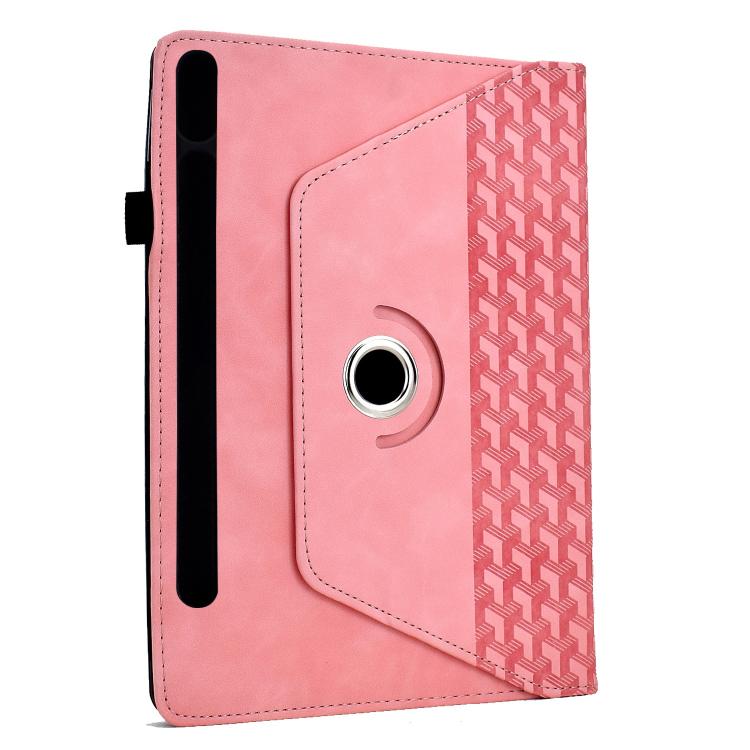 For Samsung Galaxy Tab S10 FE / S9 Rotatable Building Blocks Embossed Smart Leather Tablet Case