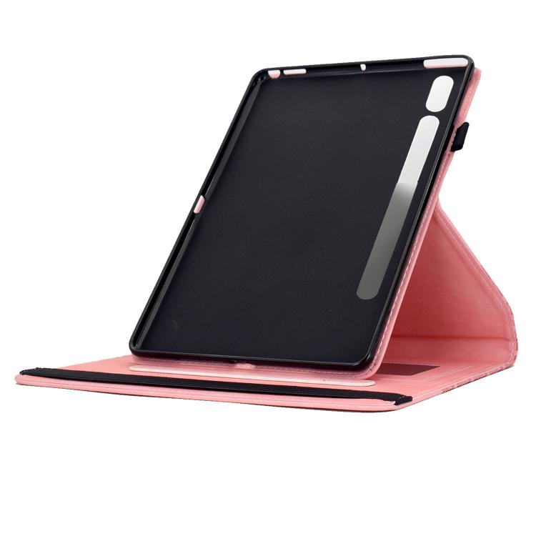 For Samsung Galaxy Tab S10 FE / S9 Rotatable Building Blocks Embossed Smart Leather Tablet Case
