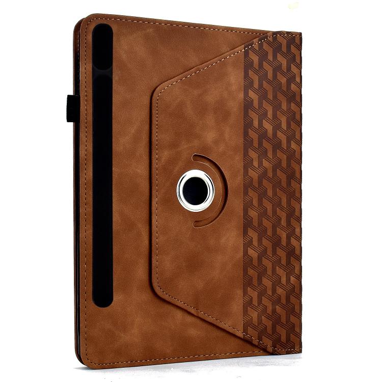For Samsung Galaxy Tab S10 FE / S9 Rotatable Building Blocks Embossed Smart Leather Tablet Case