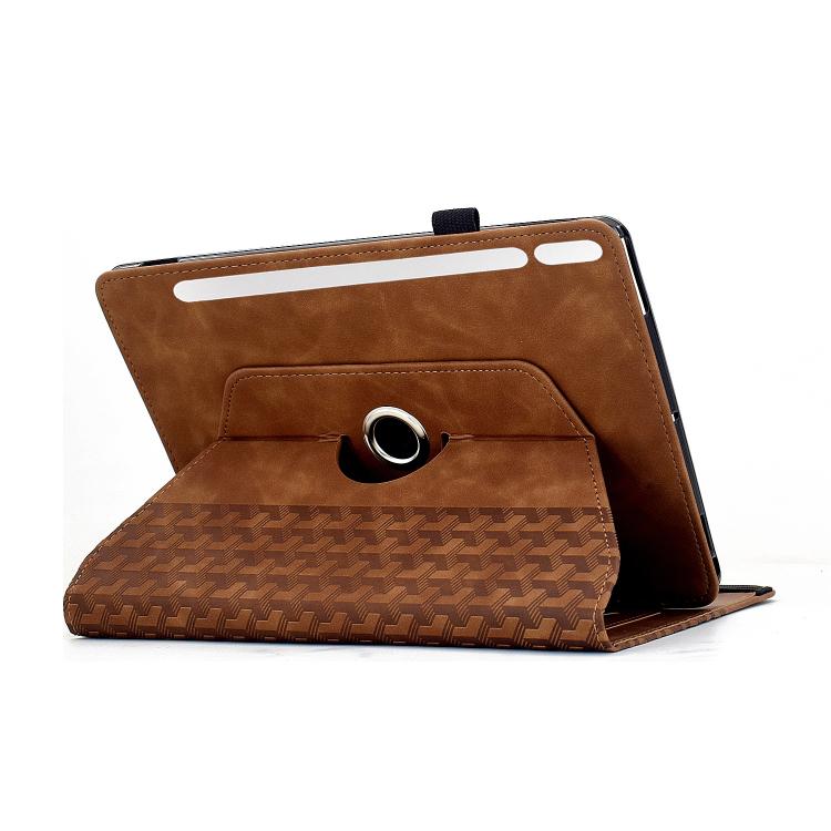 For Samsung Galaxy Tab S10 FE / S9 Rotatable Building Blocks Embossed Smart Leather Tablet Case