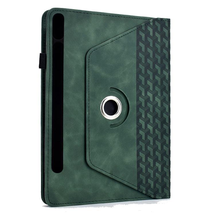 For Samsung Galaxy Tab S10 FE / S9 Rotatable Building Blocks Embossed Smart Leather Tablet Case