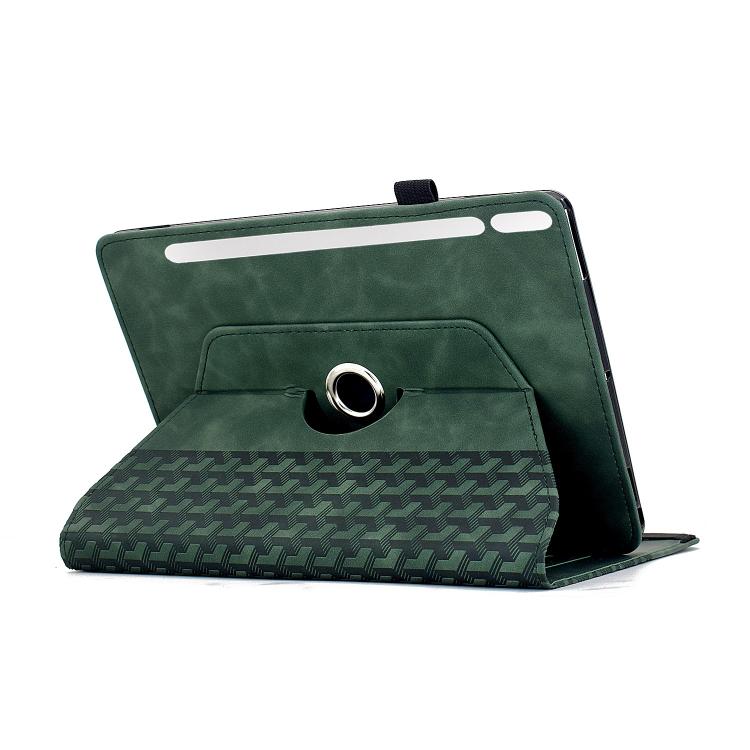 For Samsung Galaxy Tab S10 FE / S9 Rotatable Building Blocks Embossed Smart Leather Tablet Case