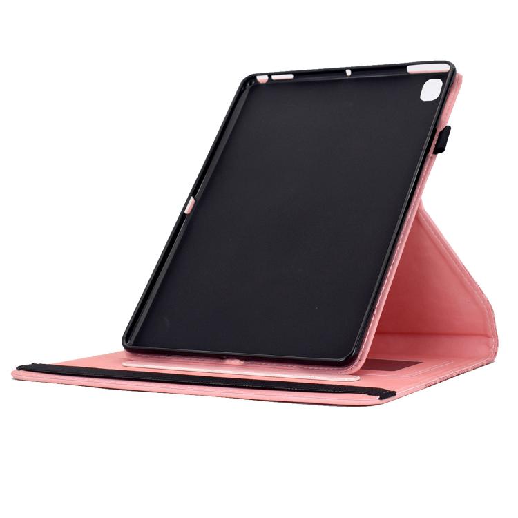 For Samsung Galaxy Tab S6 Lite 2024 Rotatable Building Blocks Embossed Smart Leather Tablet Case