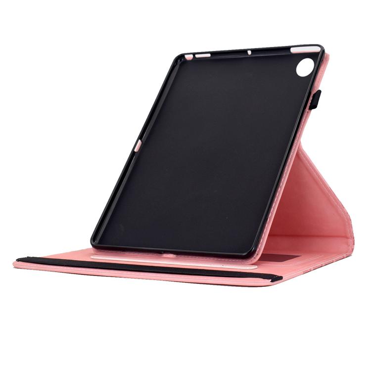 For Samsung Galaxy Tab A11+ / A9+ Rotatable Building Blocks Embossed Smart Leather Tablet Case