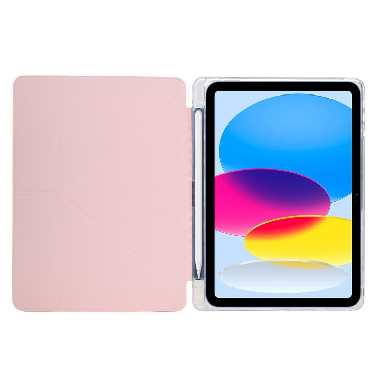 For iPad 2025 / 2022 Y-Fold Clear Acrylic Glitter Smart Leather Tablet Case