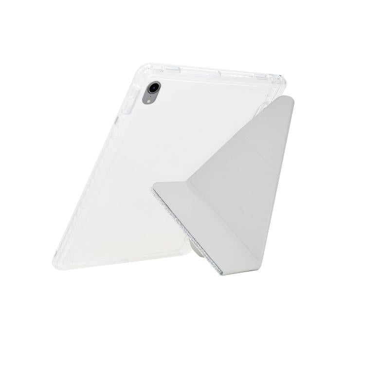 For iPad 2025 / 2022 Y-Fold Clear Acrylic Glitter Smart Leather Tablet Case