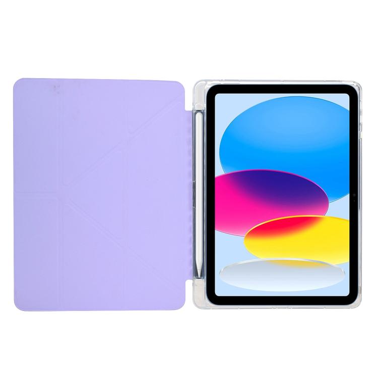 For iPad 2025 / 2022 Y-Fold Clear Acrylic Glitter Smart Leather Tablet Case