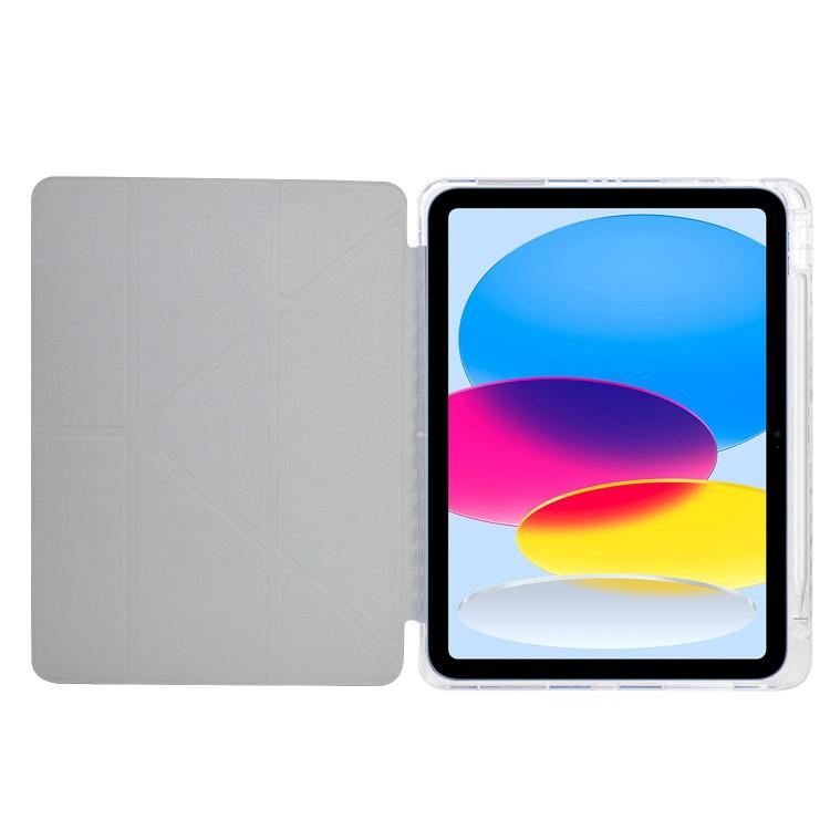 For iPad mini 2024 / mini 6 Y-Fold Clear Acrylic Glitter Smart Leather Tablet Case