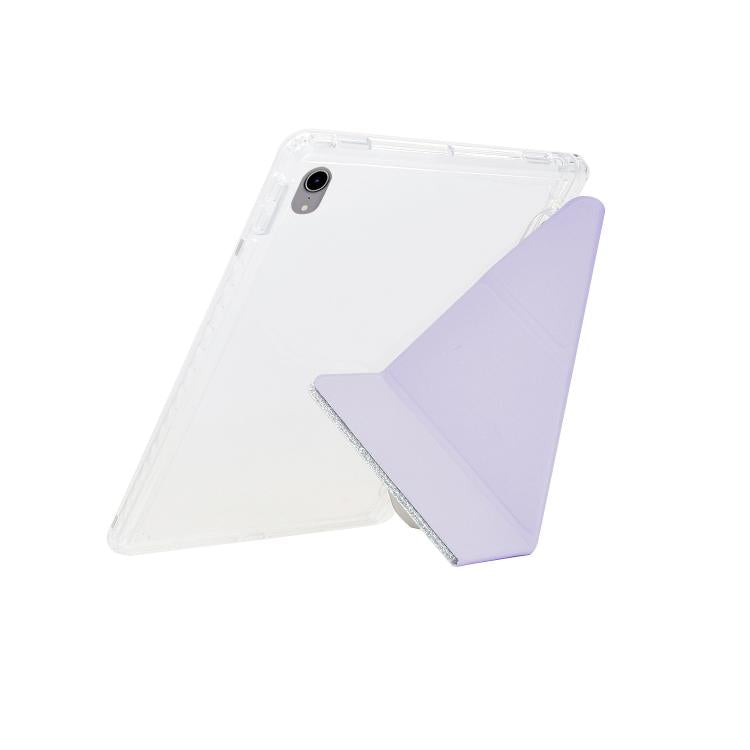 For iPad mini 2024 / mini 6 Y-Fold Clear Acrylic Glitter Smart Leather Tablet Case