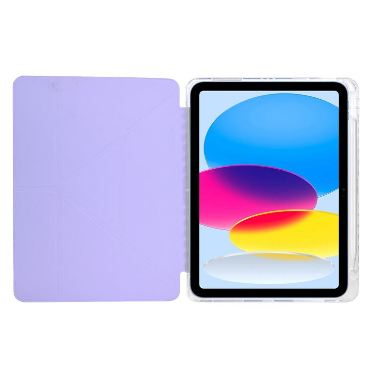 For iPad mini 2024 / mini 6 Y-Fold Clear Acrylic Glitter Smart Leather Tablet Case