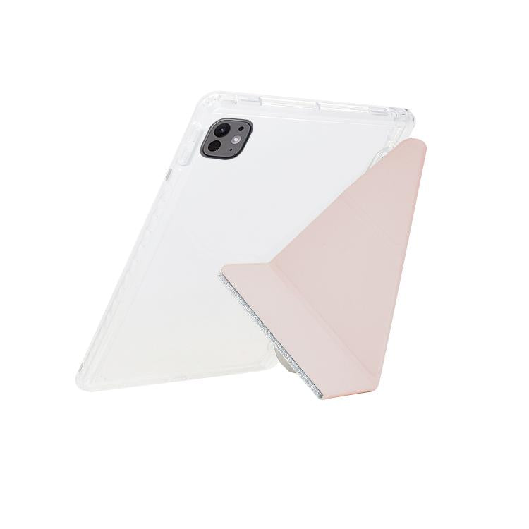 For iPad Pro 11 2025 / 2024 Y-Fold Clear Acrylic Glitter Smart Leather Tablet Case
