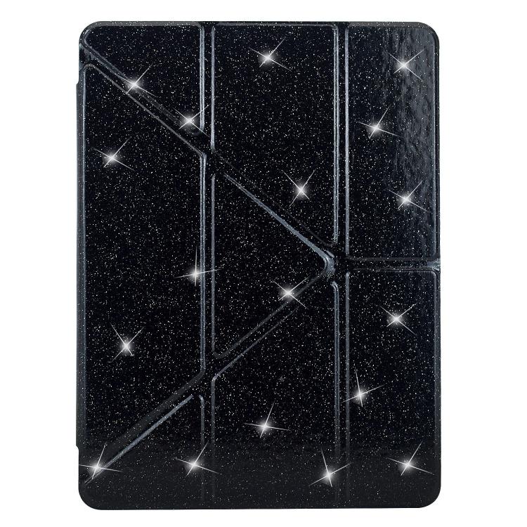 For iPad Pro 11 2025 / 2024 Y-Fold Clear Acrylic Glitter Smart Leather Tablet Case
