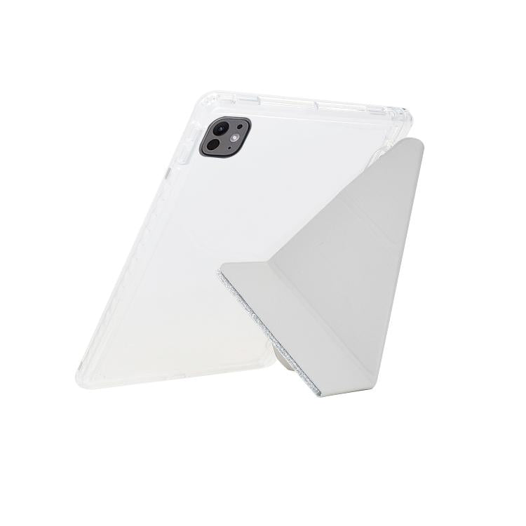 For iPad Pro 11 2025 / 2024 Y-Fold Clear Acrylic Glitter Smart Leather Tablet Case