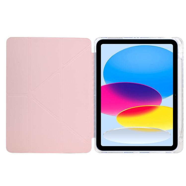 For iPad Pro 11 2025 / 2024 Y-Fold Clear Acrylic Glitter Smart Leather Tablet Case