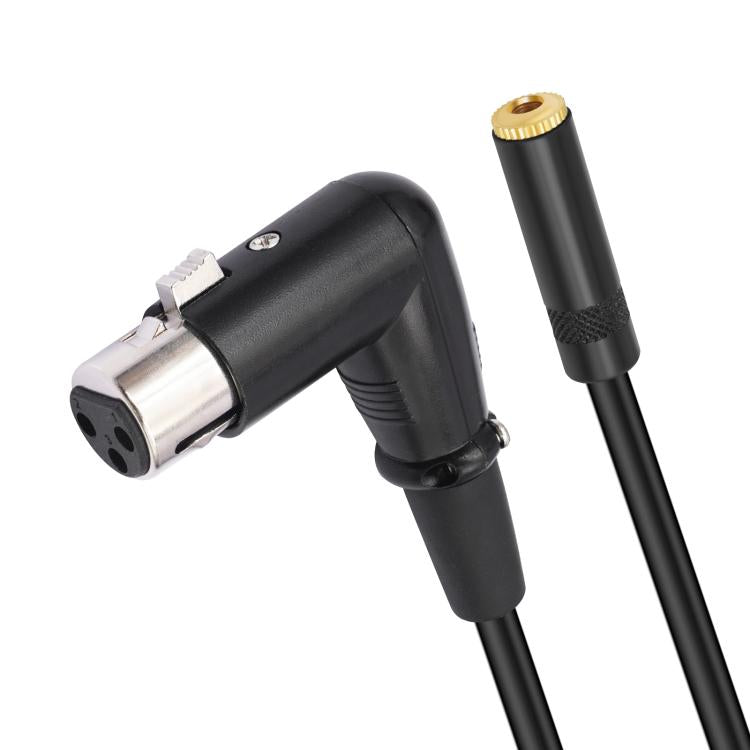 3.5mm Female to XLR Female Elbow Audio Converter Adapter Cable, Length:30cm - Black