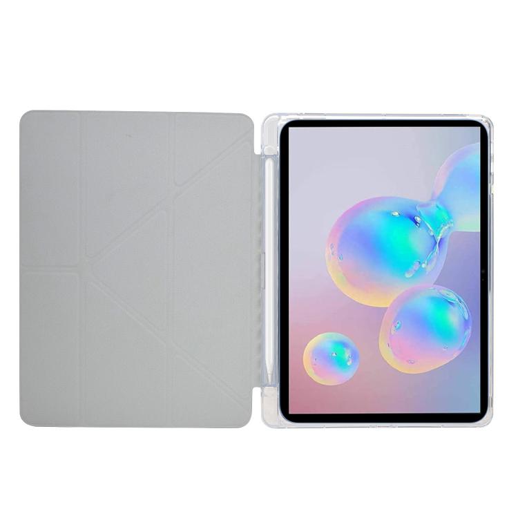 For Samsung Galaxy Tab S10 FE / S9 Y-Fold Clear Acrylic Glitter Smart Leather Tablet Case