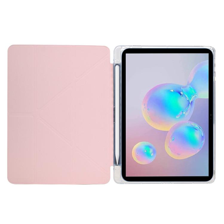For Samsung Galaxy Tab A11+ / A9+ Y-Fold Clear Acrylic Glitter Smart Leather Tablet Case