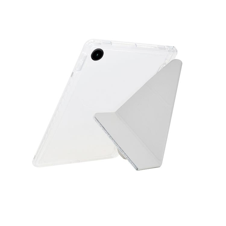 For Samsung Galaxy Tab A11+ / A9+ Y-Fold Clear Acrylic Glitter Smart Leather Tablet Case