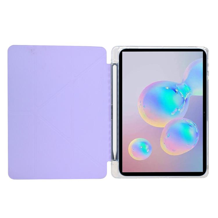 For Samsung Galaxy Tab A11+ / A9+ Y-Fold Clear Acrylic Glitter Smart Leather Tablet Case