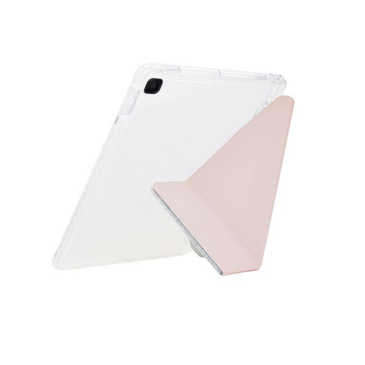 For Samsung Galaxy Tab S6 Lite 2024 Y-Fold Clear Acrylic Glitter Smart Leather Tablet Case