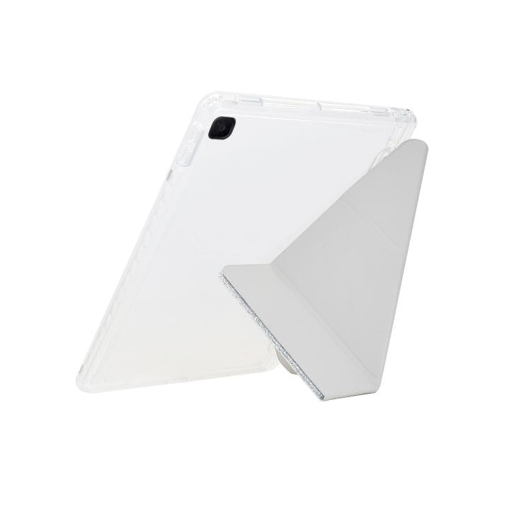 For Samsung Galaxy Tab S6 Lite 2024 Y-Fold Clear Acrylic Glitter Smart Leather Tablet Case
