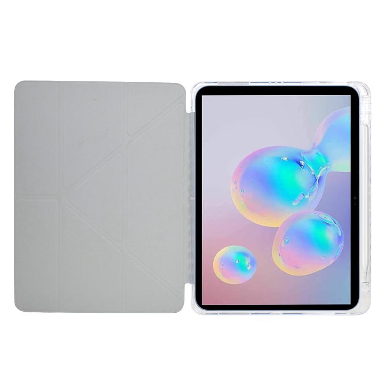 For Samsung Galaxy Tab S6 Lite 2024 Y-Fold Clear Acrylic Glitter Smart Leather Tablet Case