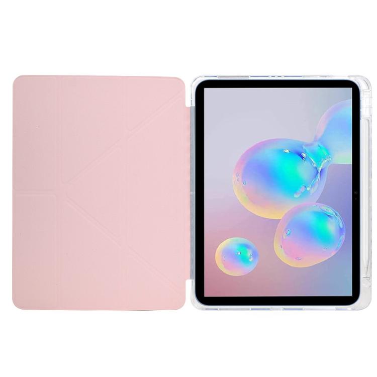 For Samsung Galaxy Tab S6 Lite 2024 Y-Fold Clear Acrylic Glitter Smart Leather Tablet Case