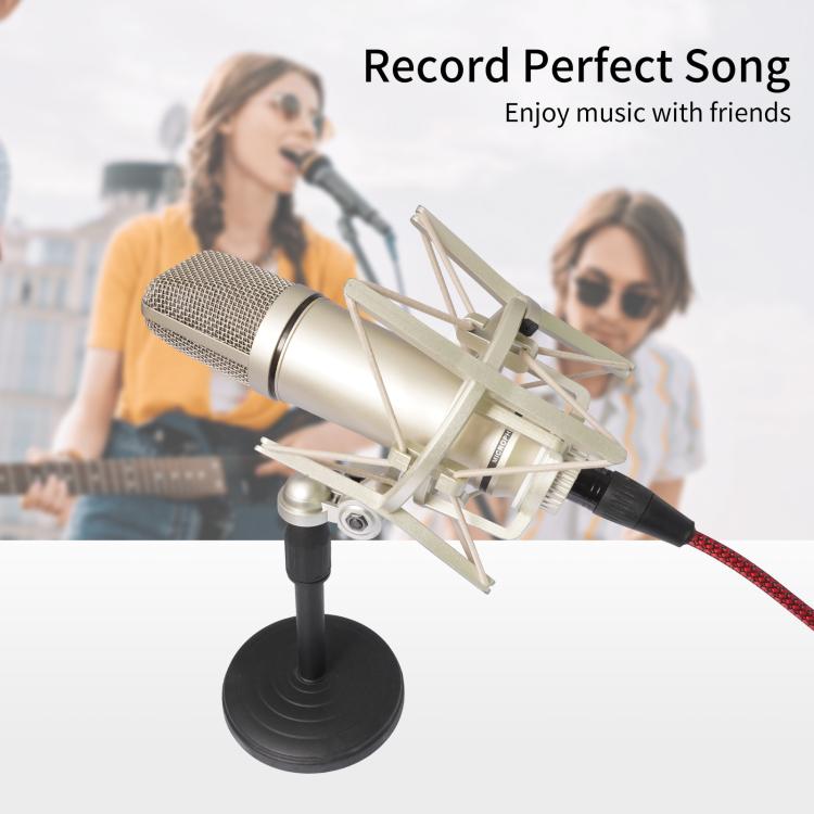 USB-A to XLR Female Audio Recording Cable for Dynamic Microphone, Length:1m - Black Red