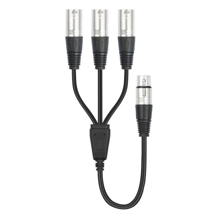 XLR Female to 3 XLR Male 3-Way Splitter Audio Cable, Length: 60cm