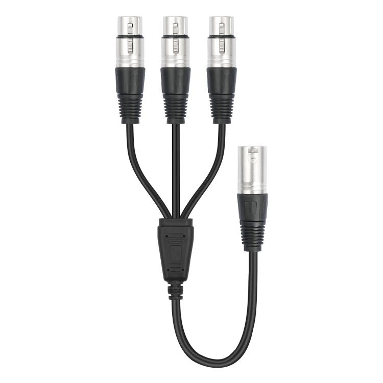 XLR Male to 3 XLR Female 3-Way Splitter Audio Cable, Length: 60cm