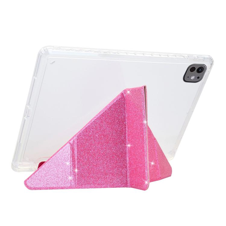 For Xiaomi Pad 7 / 7 Pro Y-Fold Clear Acrylic Glitter Smart Leather Tablet Case