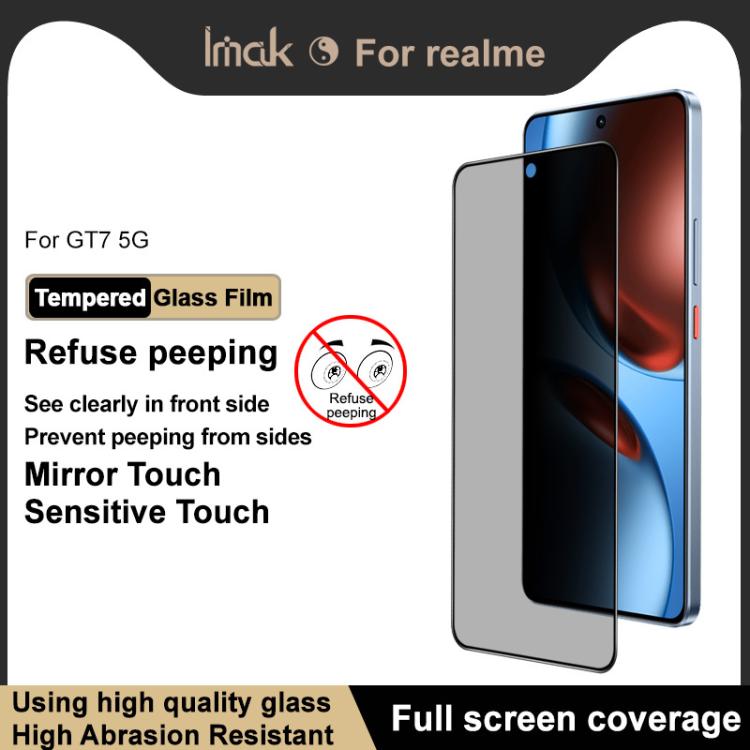 For Realme GT 7 / GT 7T Global imak HD Full Screen Privacy Tempered Glass Protective Film