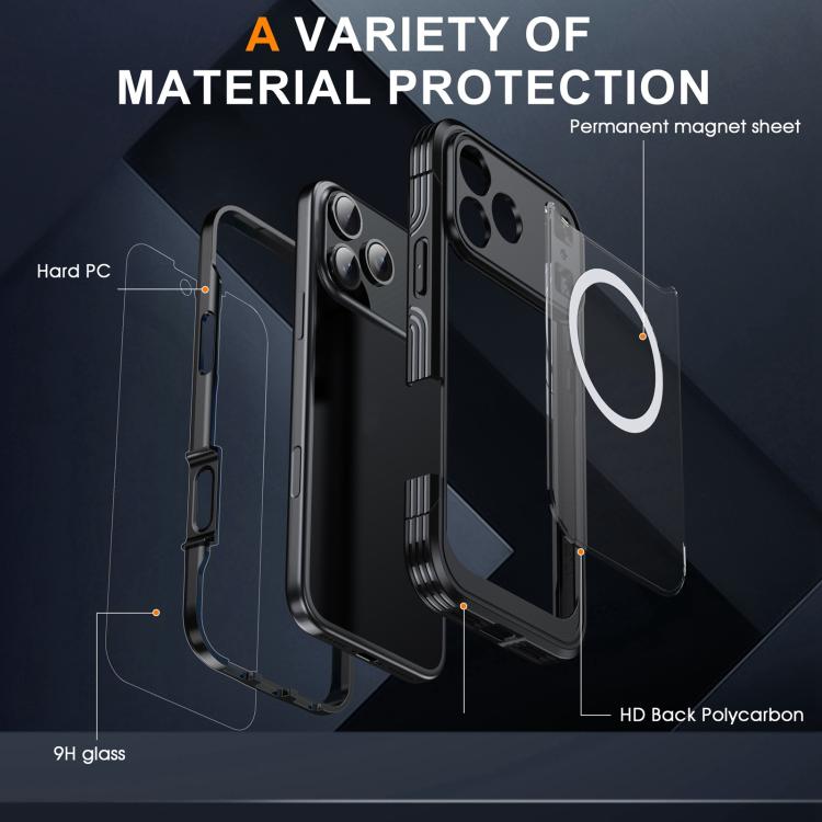For iPhone 17 Pro Max Life Waterproof MagSafe Magnetic Rugged Phone Case