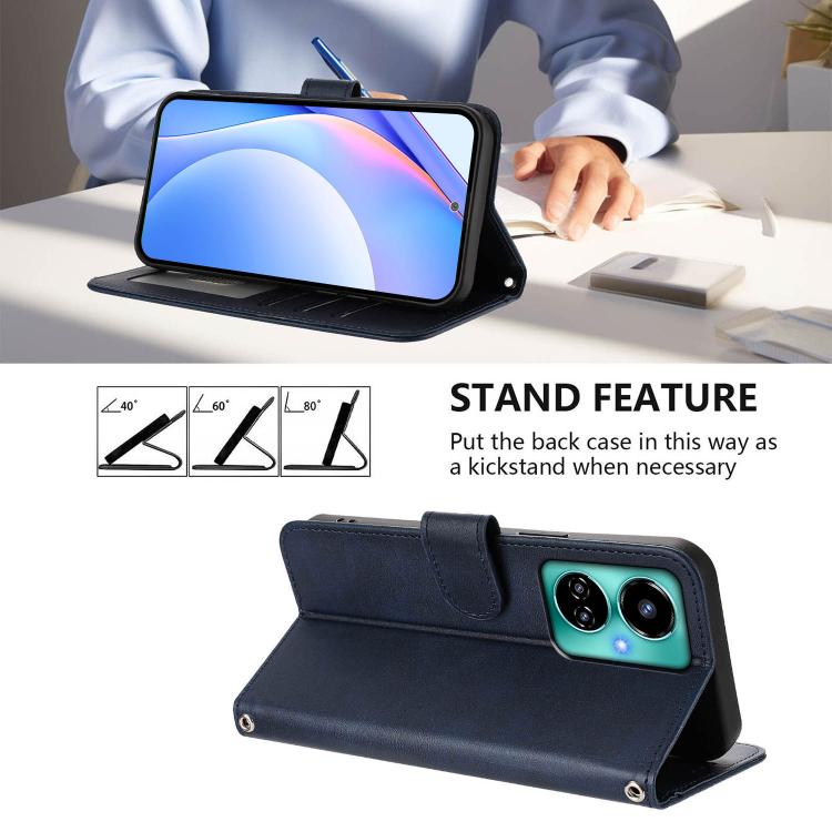 For Tecno Camon 19 / 19 Pro 5G Litter Panda Embossing RFID Leather Phone Case with Lanyard
