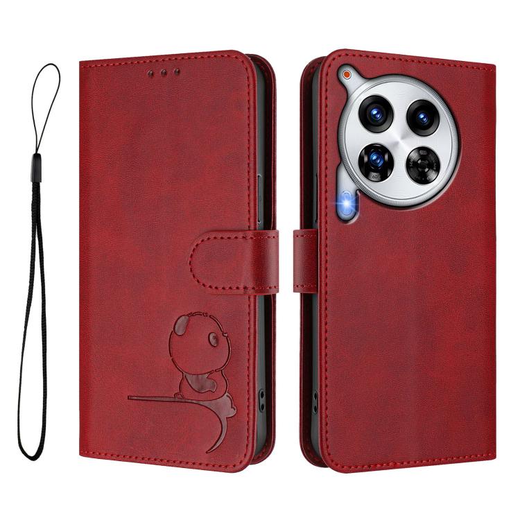 For Tecno Camon 30 Premier Litter Panda Embossing RFID Leather Phone Case with Lanyard