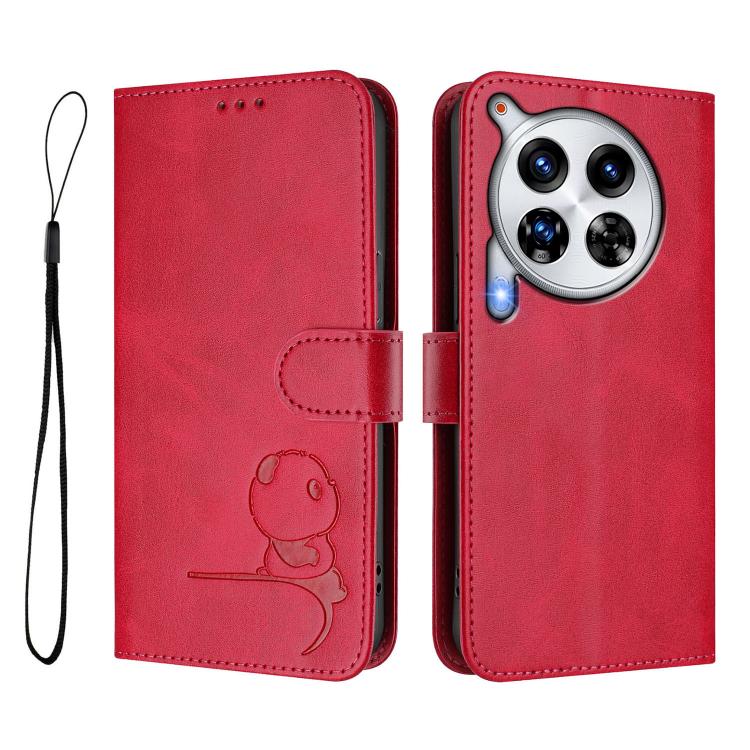 For Tecno Camon 30 Premier Litter Panda Embossing RFID Leather Phone Case with Lanyard