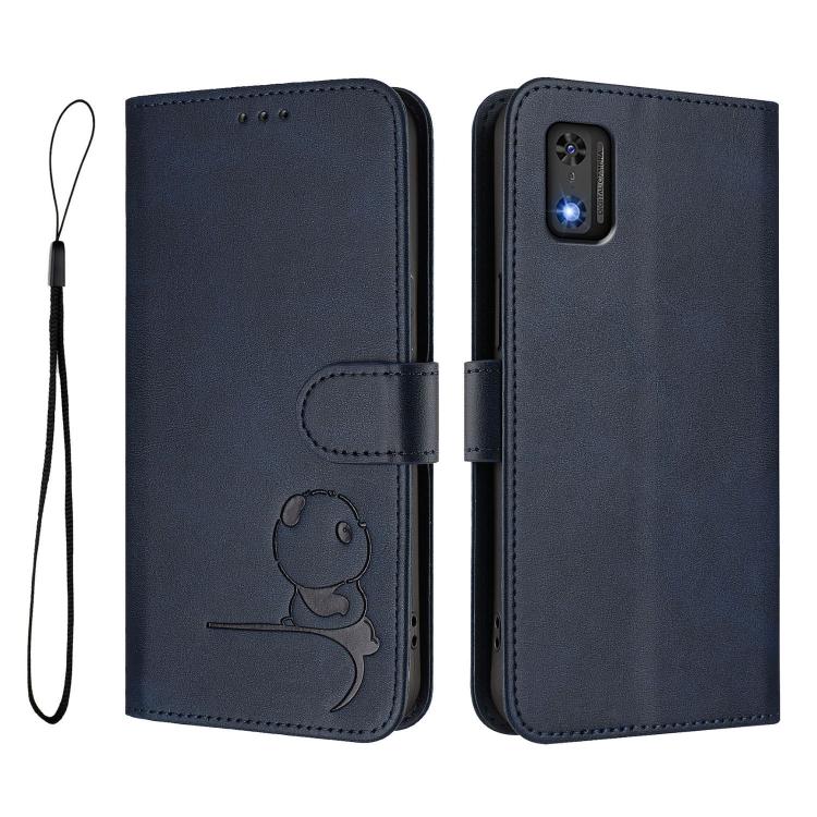 For Tecno Pop 6C / itel A18 Litter Panda Embossing RFID Leather Phone Case with Lanyard