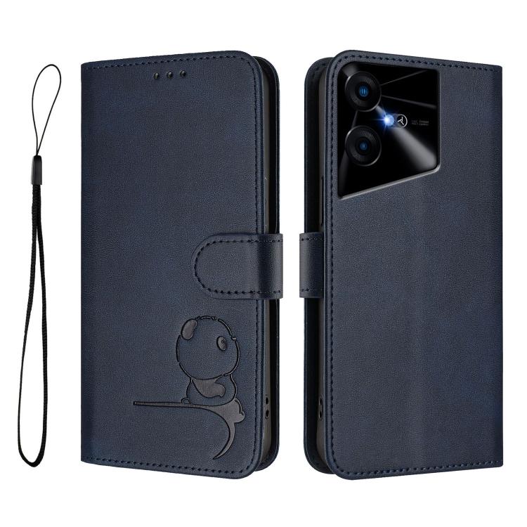 For Tecno Pova Neo 3 Litter Panda Embossing RFID Leather Phone Case with Lanyard